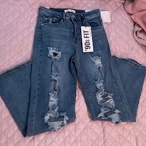 90s fit ripped jeans